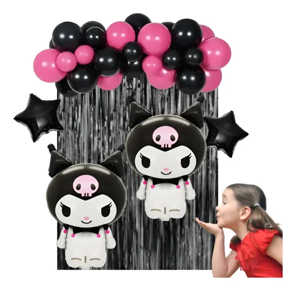 Set De Globos Decorativo Kuromi Cumpleaños