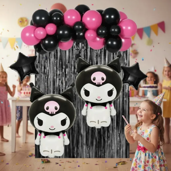 Set De Globos Decorativo Kuromi Cumpleaños