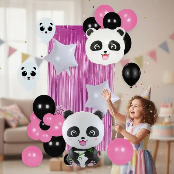 Set De Globos Decorativo Oso Panda Cumpleaños