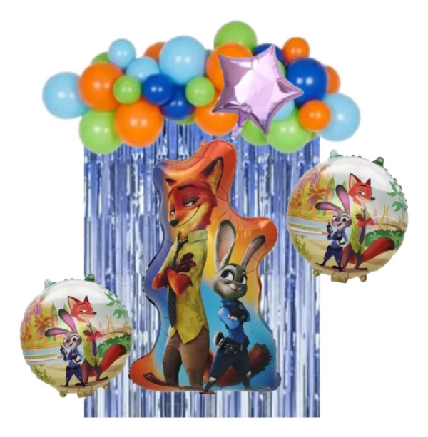 Set Globos Decorativo Zootopia Cumpleaños