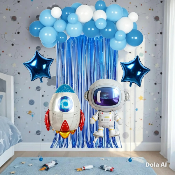 Set Decorativo Globos Astronauta Espacial Cumpleaños