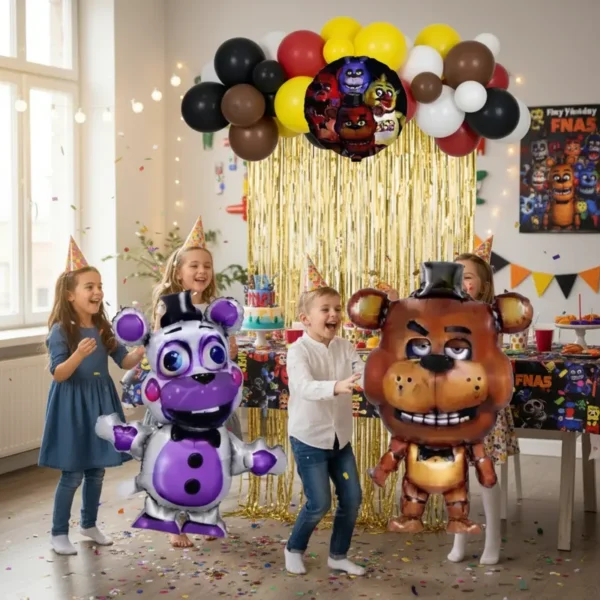 Set De Globos Decorativo Fnaf Freddy Cumpleaños