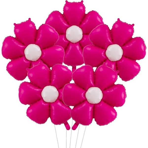 Pack de Globo metálico margarita mediano macaron fucsia