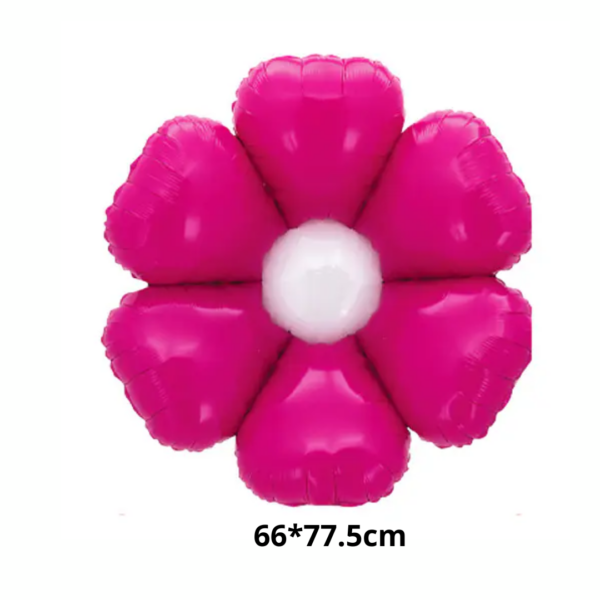 Pack de Globo metálico margarita mediano macaron fucsia