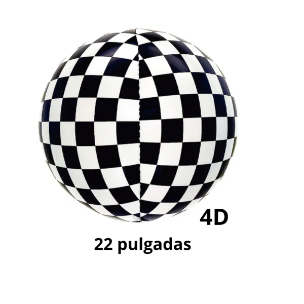 PACK DE GLOBOS CUADROS BLANCO Y NEGRO PARA DECORAR TU FIESTA