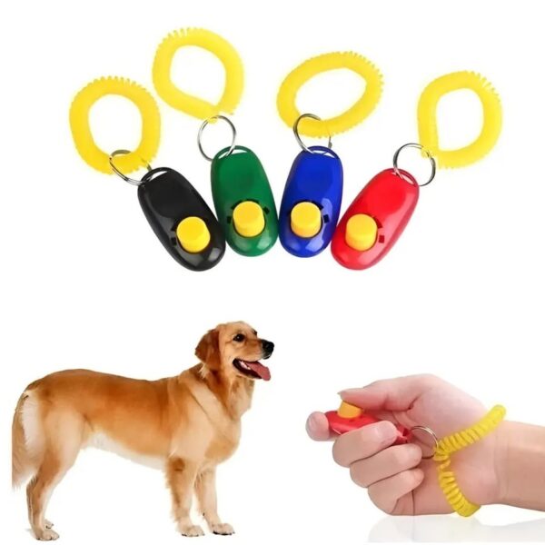 Clicker Adiestramiento Perros Gatos Plástico Correa