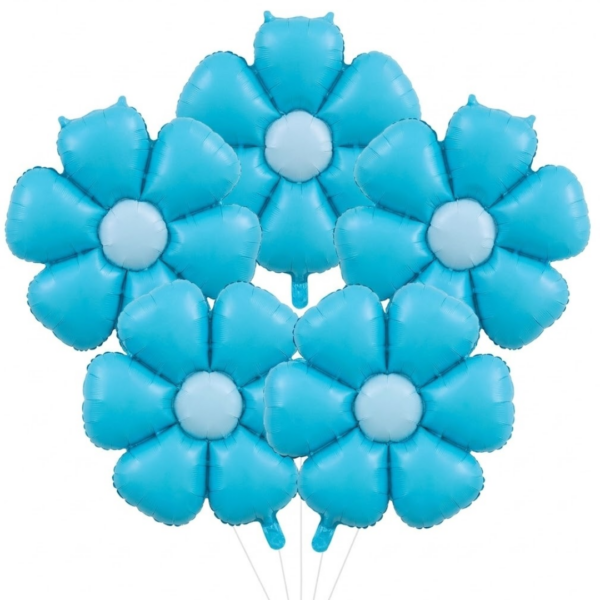 Pack de Globo metálico margarita color macarrón celeste