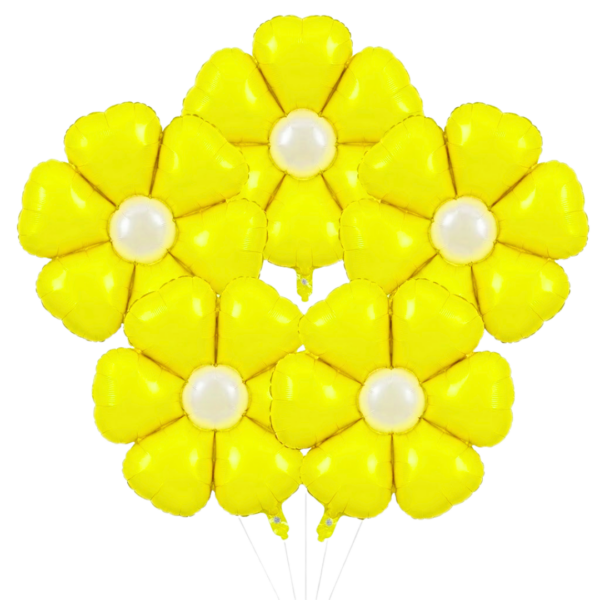 Pack de Globo metálico margarita color macarrón amarillo