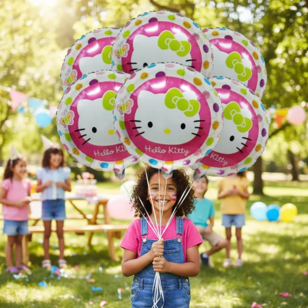 Pack 6 Globos Redondos Metalizado Hello Kitty