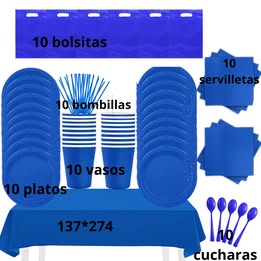 Pack Cotillón azul x10 Cumpleaños