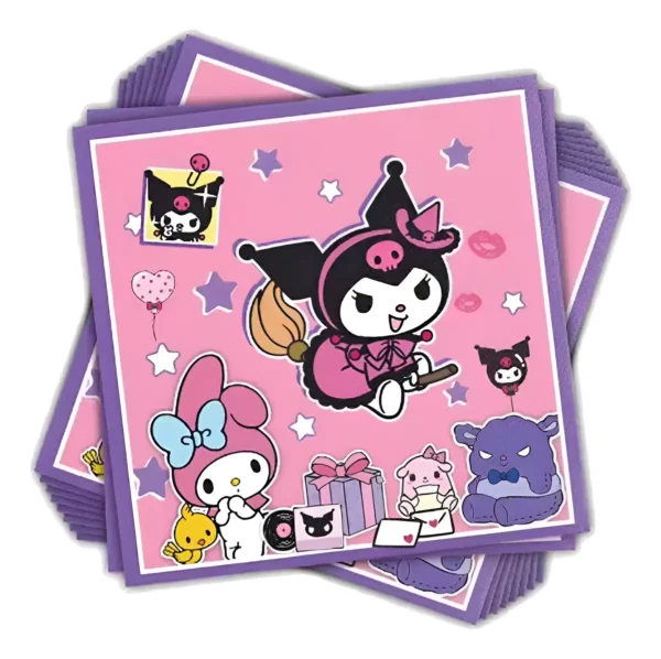 20 Servilletas Cotillon Cumpleaños Kuromi Infantil