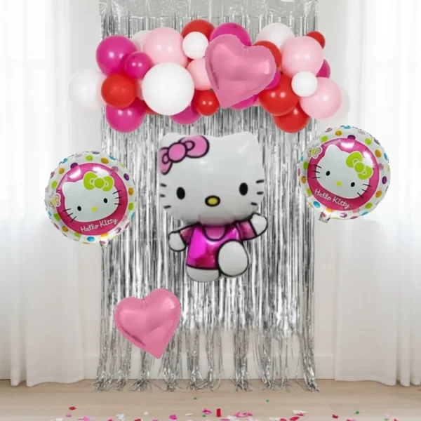 Set Decorativo Globos Hello Kitty Cumpleaños