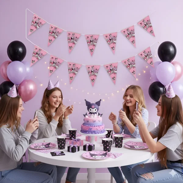 Banderín Guirnalda  Kuromi Cumpleaños