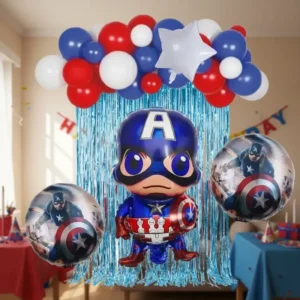 Set De Globos Capitan America Cumpleaños
