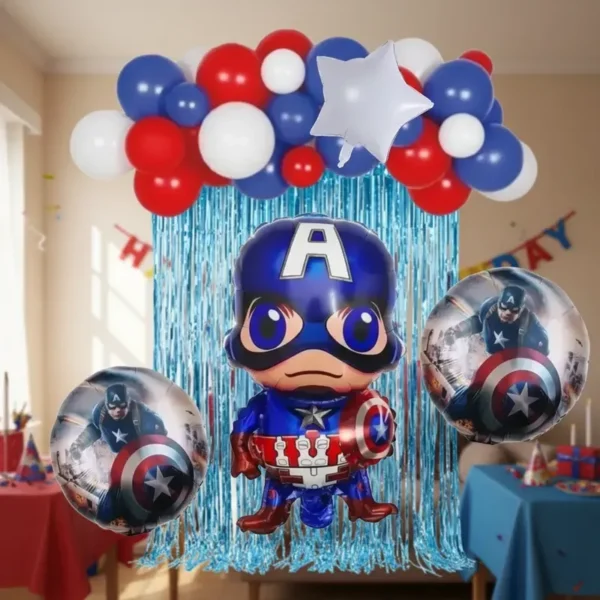 Set De Globos Capitan America Cumpleaños