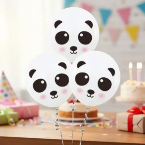 Pack Globos Latex Estampado Carita Oso Panda