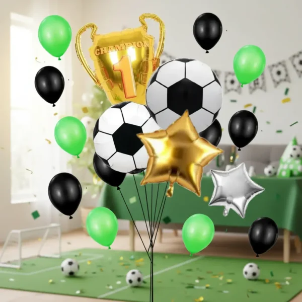 Set De Globos Aluminio Trofeo Futbol