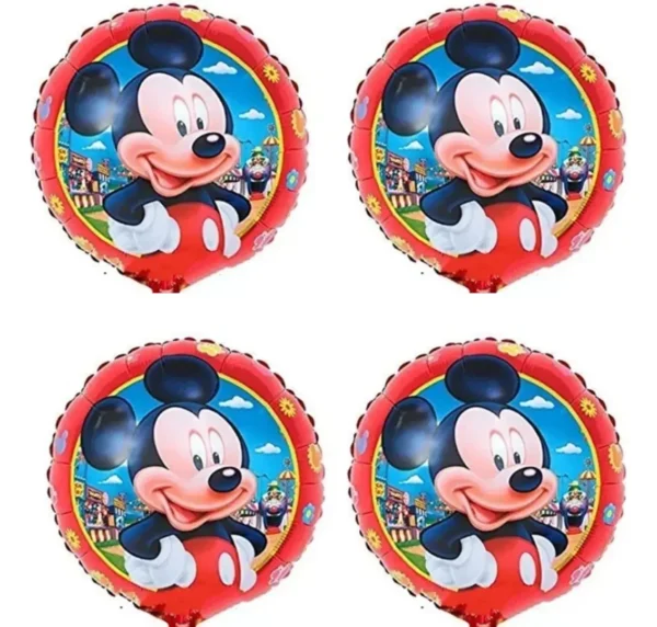 Pack  Globos Metalizado Redondo Micky Mouse Fiesta