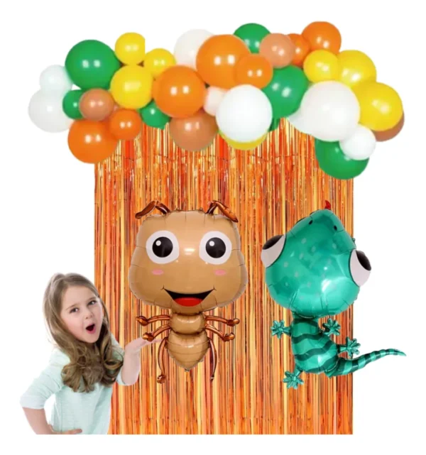 Set Decorativo Globos Hormiga Y Lagartija Cumpleaños
