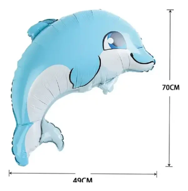 Set Globos Bebe Delfin Azul Con Cortina Cumpleaños
