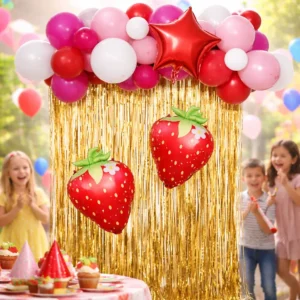 Set De Globos Decorativo Fresas Cumpleaños