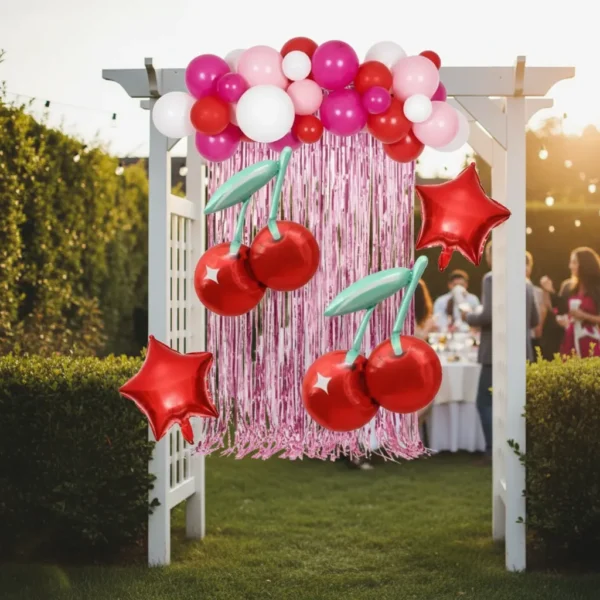 Set De Globos Decorativo Cerezas Cumpleaños