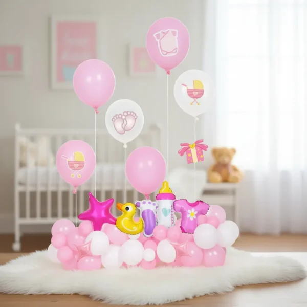 Kit Decoracion Globos Baby Shower Niña