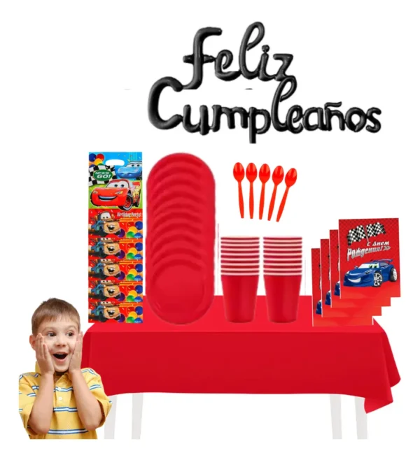 Kit Cotillon Clasico Para Niños Cars Cumpleaños