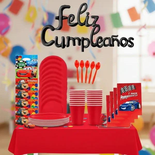 Kit Cotillon Clasico Para Niños Cars Cumpleaños