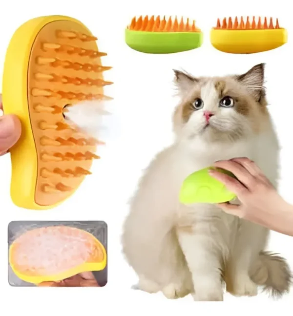 Cepillo De Vapor Eléctrico 3 En 1 Para Masaje, Peinado Mascotas