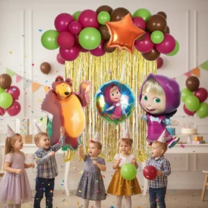 Set De Globos Masha Y El Oso  Cumpleaños