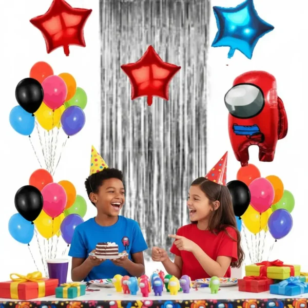 Set De Globos Decorativo Amongus Cumpleaños