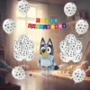 Kit Decoración Fiesta Cumpleaños Globos Bluey Y Bingo