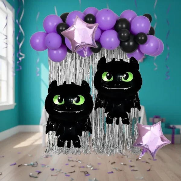 Set Decorativo Globos De Chimuelo Cumpleaños Morado