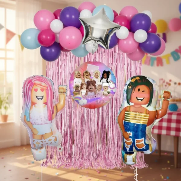 Set de Globos Decorativo Roblox Niña Cumpleaños
