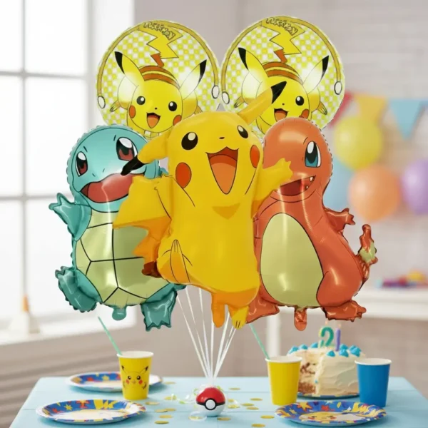 Pack De Globos Pokemon Decorativo Cumpleaños