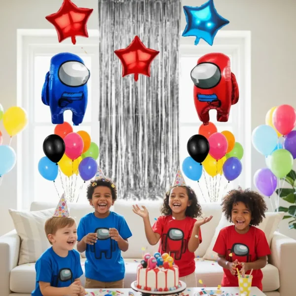 Set De Globos Decorativo Amongus Cumpleaños