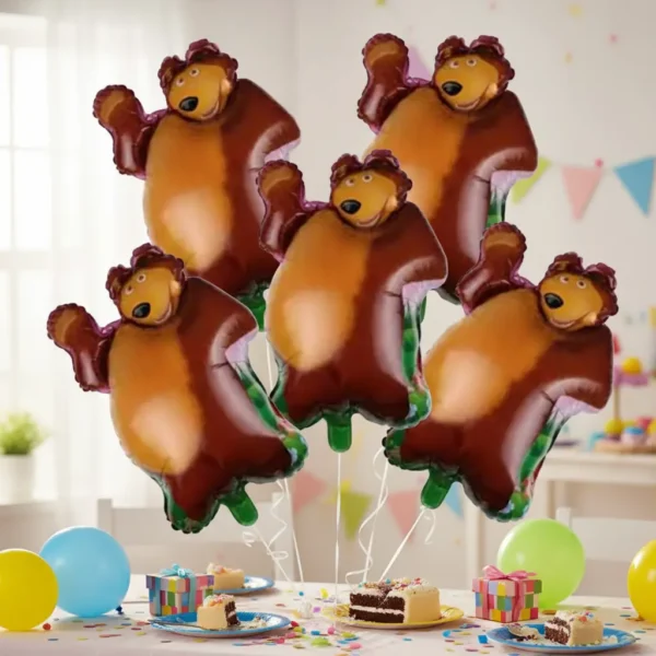 Set  de Globos Decorativo Masha Y El Oso Cumpleaños