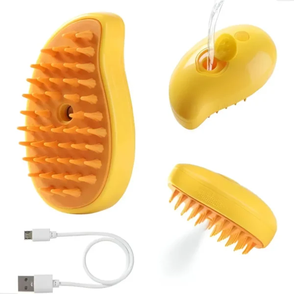 Cepillo De Vapor Eléctrico 3 En 1 Para Masaje, Peinado Mascotas