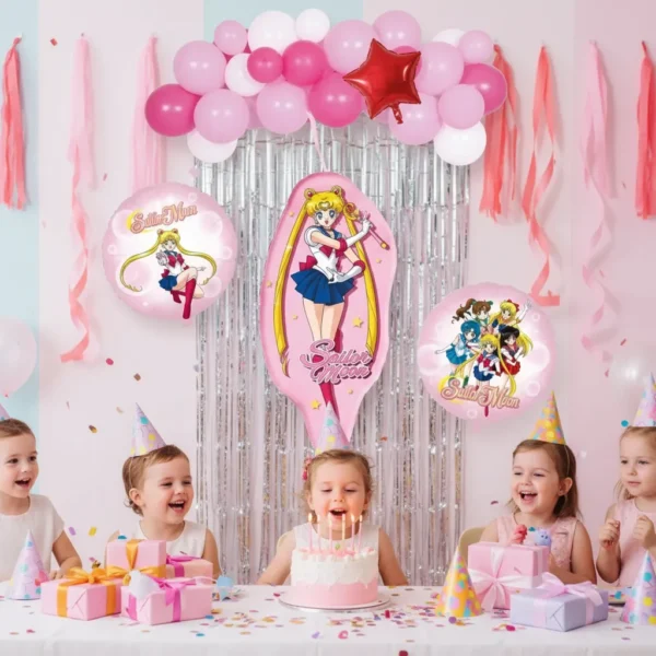 Set Globos Decorativo De Sailor Moom Cumpleaños