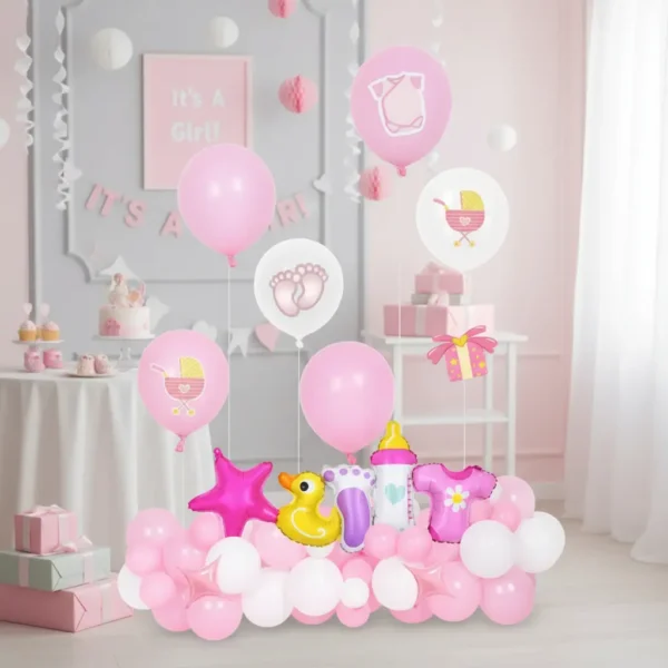 Kit Decoracion Globos Baby Shower Niña