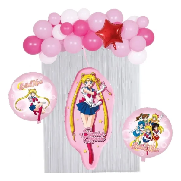 Set Globos Decorativo De Sailor Moom Cumpleaños