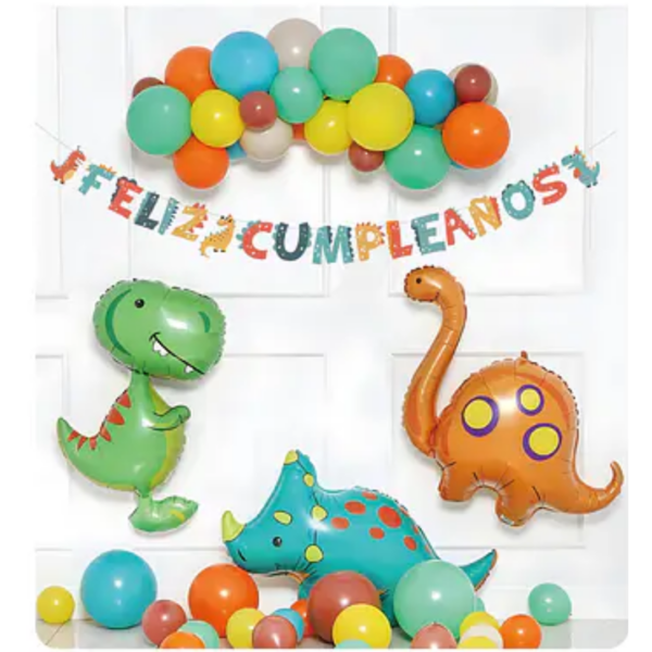 Set de globos látex de dinosaurios fiesta