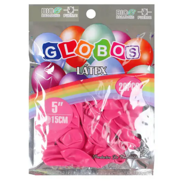 Paquete de  Globos de látex rojo rosa mate