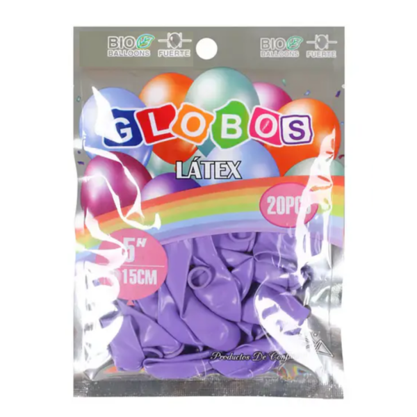 Globos de látex morado mate 15cm