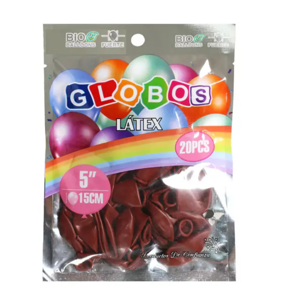 Paquete de Globos de látex café mate