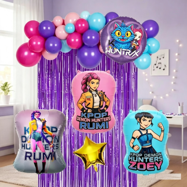 Set Globos Decorativo Guerreras K Pop Cumpleaños