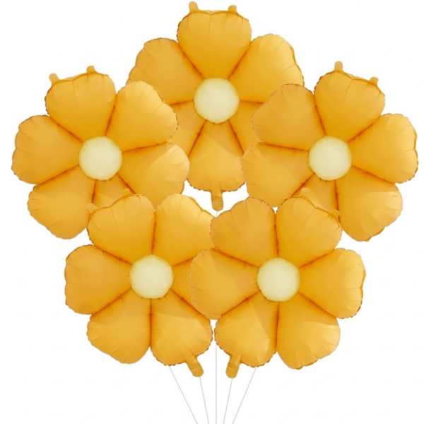 Pack de Globo metálico margarita amarillo mate