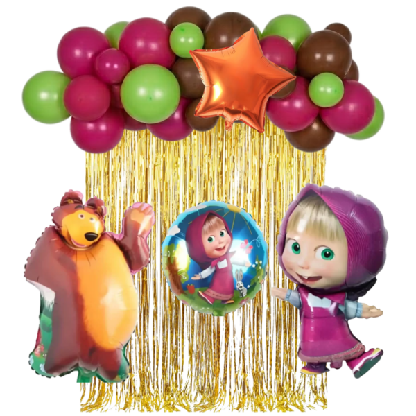 Set De Globos Masha Y El Oso  Cumpleaños