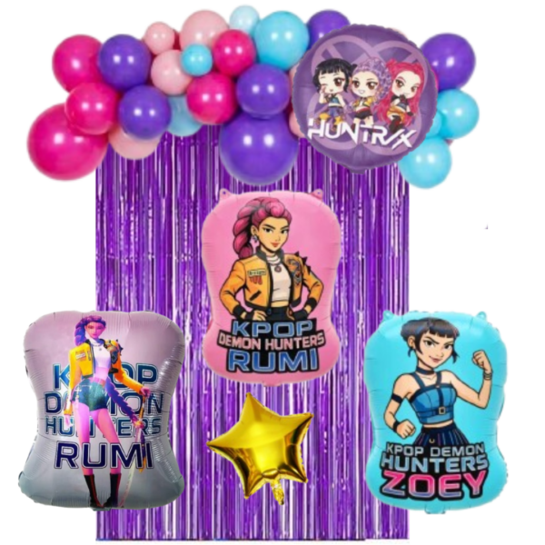 Set Globos Decorativo Guerreras K Pop Cumpleaños